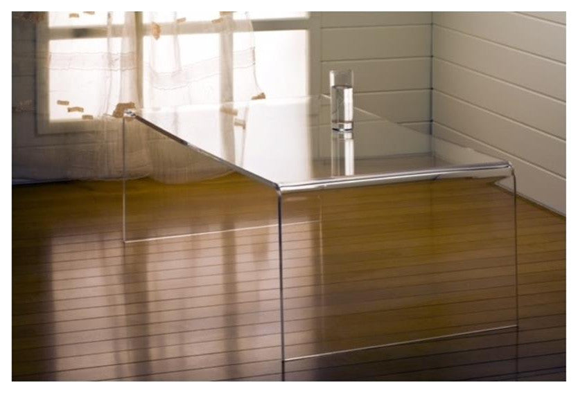 Fox Hill Trading Pure Decor Lucite and Acrylic  Coffee Table in Clear