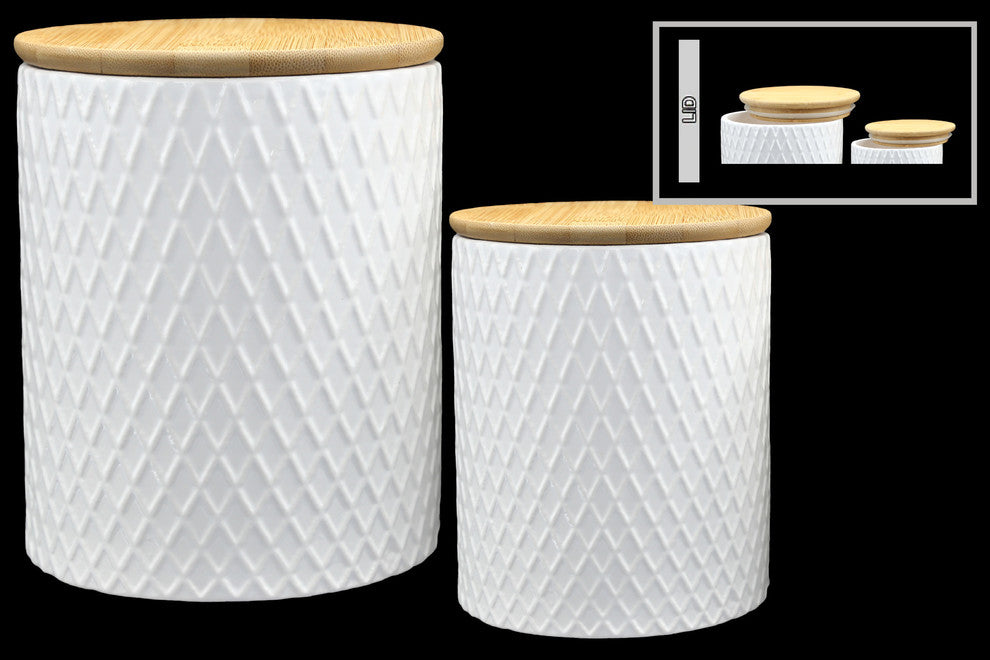UTC50958 Ceramic Canister Coated White