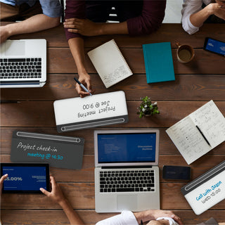 Glass Desktop Computer Notepad Set,  Audio-Visual Direct, White