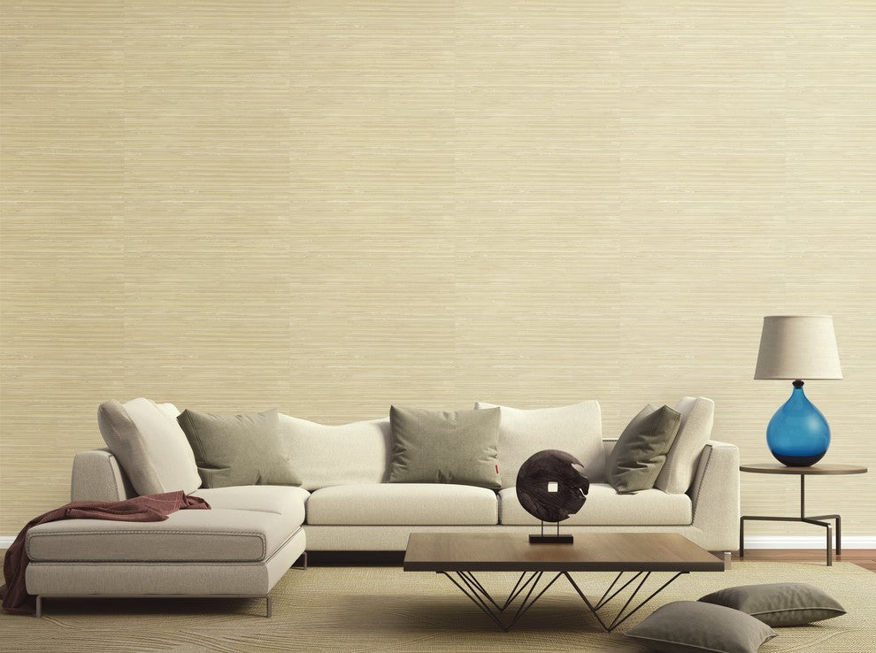 Serendipity 2, Traditional Damask Solid Wallpaper, Beige, Sample