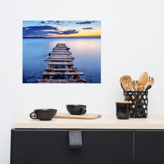 Old Weathered Lake Pier at Sunset Landscape Photo Loose Wall Art Prints, 16" X 20"