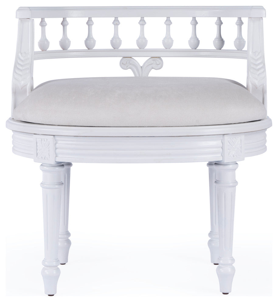 Butler Hathaway Vanity Seat, Cottage White
