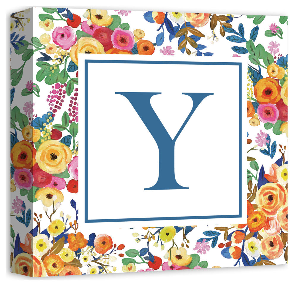 Wildflower Monogram - Y 12x12 Canvas Wall Art