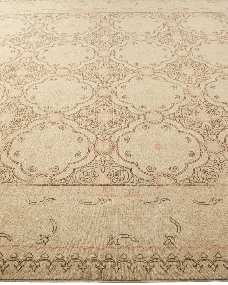 Eclectic, One-of-a-Kind Hand-Knotted Area Rug Ivory, 7'9"x10'5"
