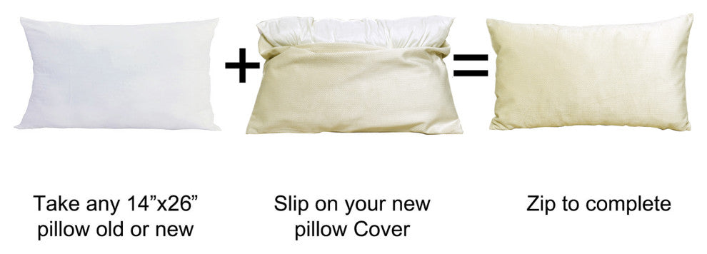 Milliken Plush Pillow Shell 2 Piece Set, Angora, 14" X 26"
