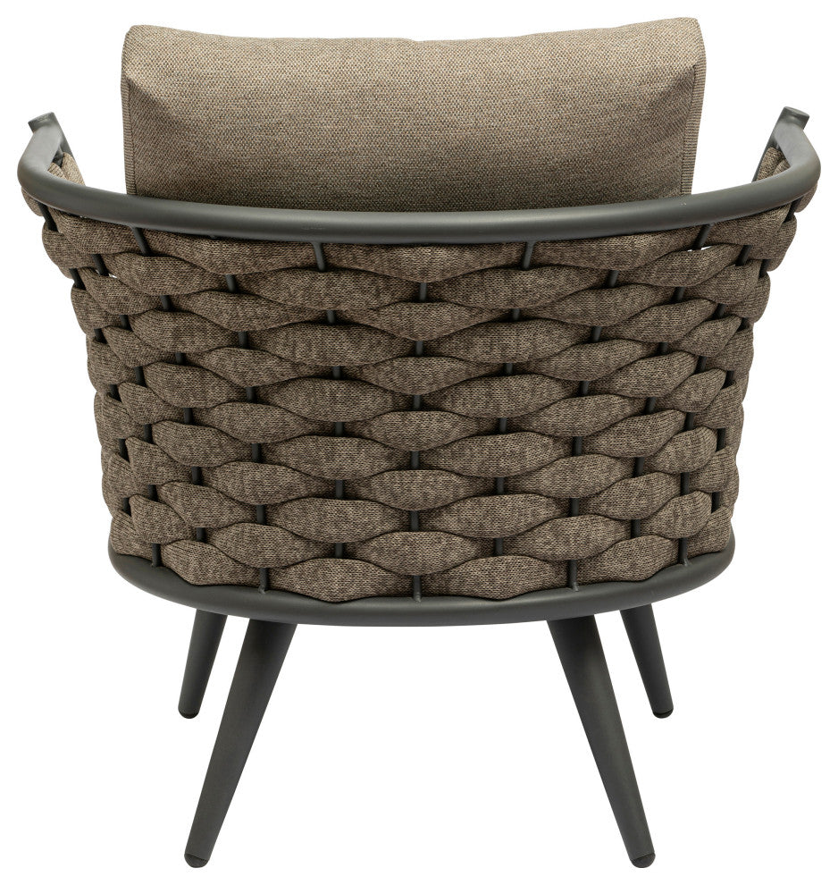 Solna Lounge Chair, Taupe Fabric With Gray Frame
