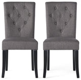 GDF Studio Nasima Brown Fabric Dining Chairs, Set of 2