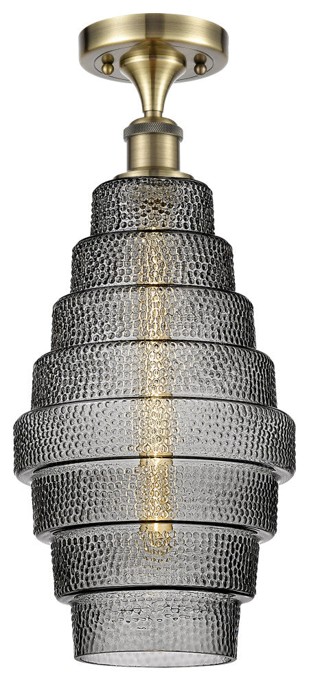 Innovations 516-1C-AB-G673-8-LED 1 Light Semi-Flush Mount, Antique Brass