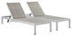 Silver Gray Shore Chaise Outdoor Patio Aluminum Set of 2