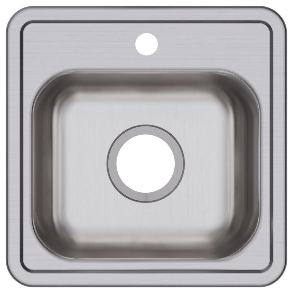 D115161 Dayton Stainless Steel 15" x 15" Drop-in Bar Sink, 1 Hole
