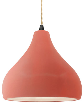Radiance Medium Droplet 1-Pendant, Gloss Blush/Matte Black Metal, LED