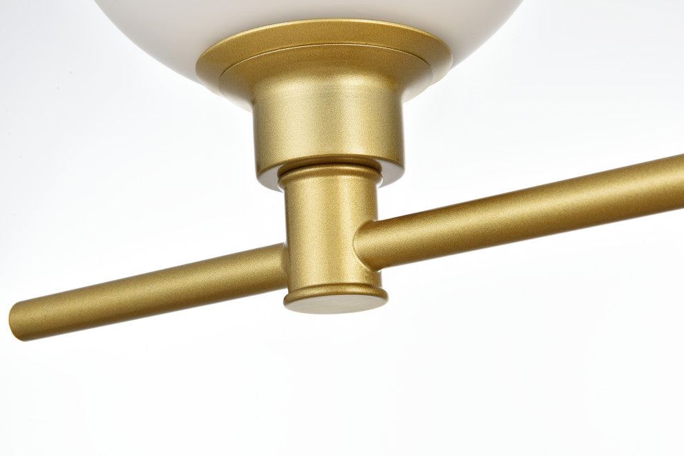 2 Light Brass And Frosted White Bath Sconce