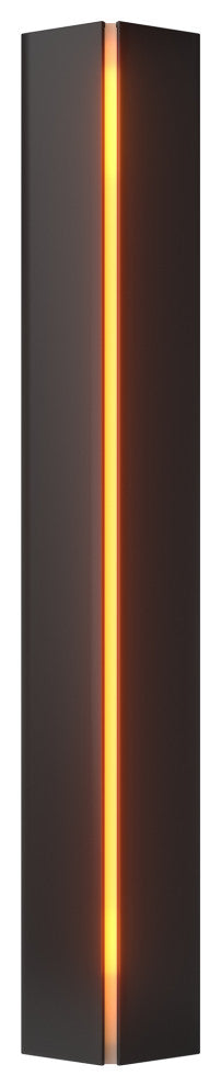 Gallery Small Sconce, Black Finish, Amber Glass