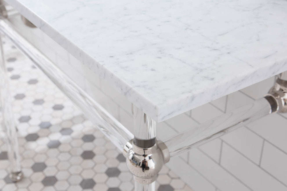 Empire 72" Wide Double Wash Stand, P-Trap, Countertop With Basin, Faucet
