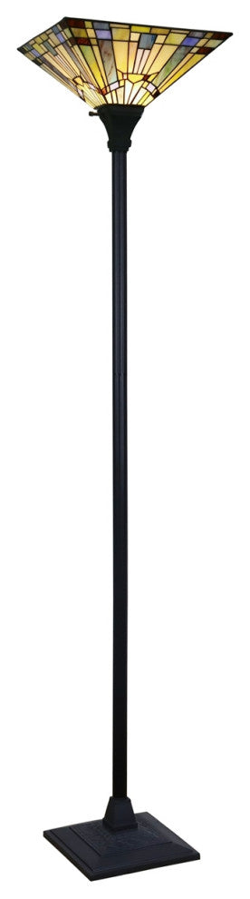 Chloe Lighting Kinsey Tiffany-Style Blackish Bronze 1- Floor Lamp 14" Shade