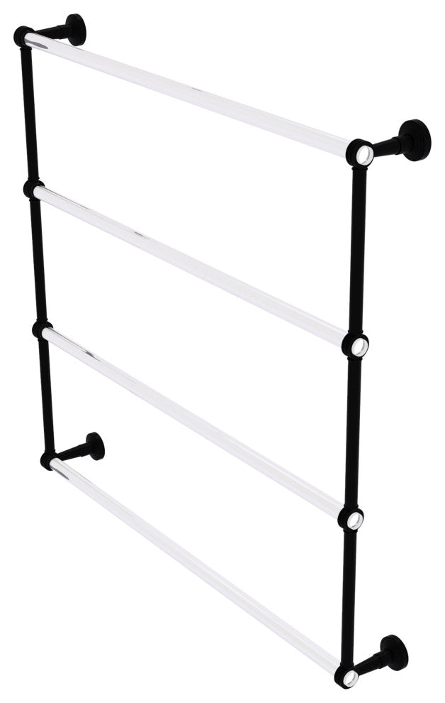 Pacific Beach 4 Tier 36" Ladder Towel Bar with Dotted Accents, Matte Black