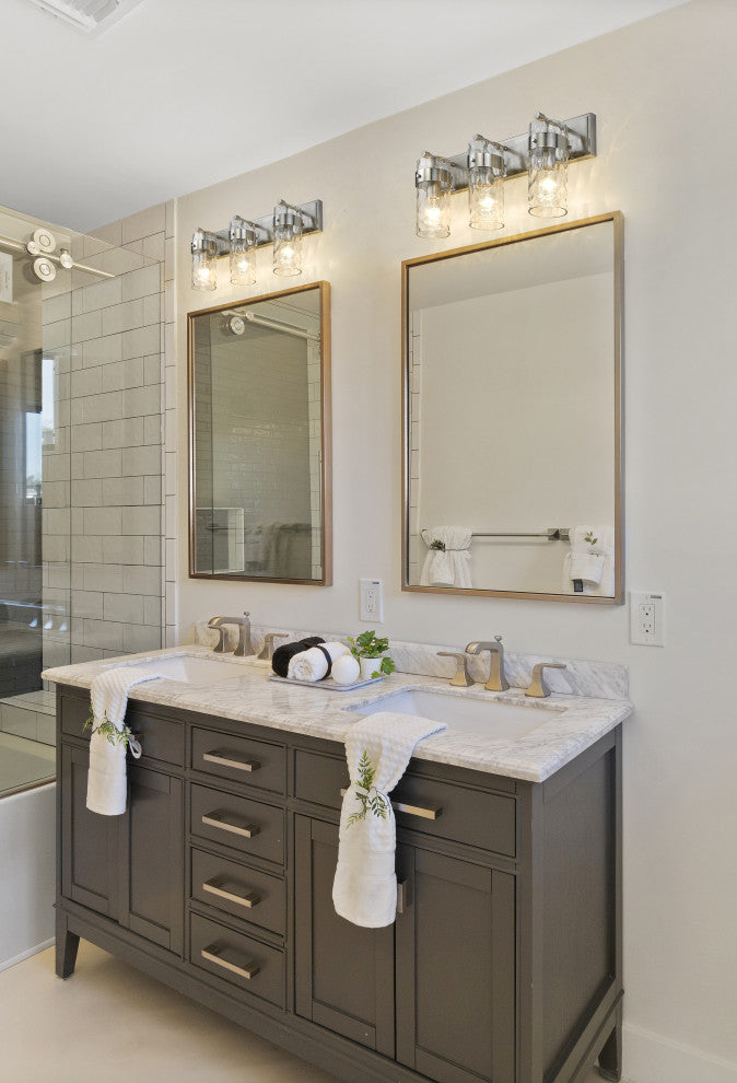 Zlite 3035-3V-BN 3-Light Vanity, Clear