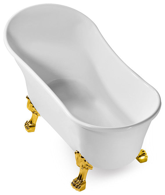 63" Streamline NPT9348GLD-GLD Clawfoot Tub With Internal Drain