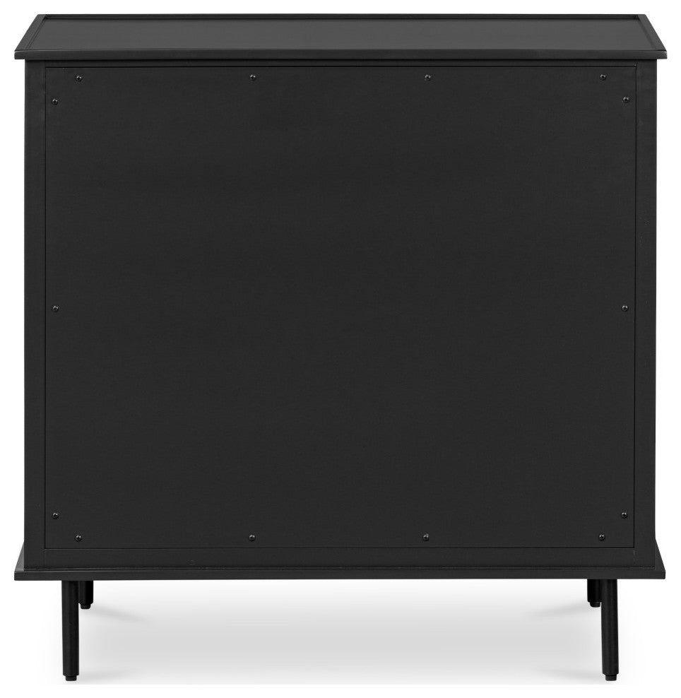 Reagan 3 Drawer Nightstand Black