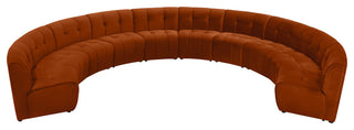Limitless Velvet Upholstered 10-Piece Modular Sectional, Cognac