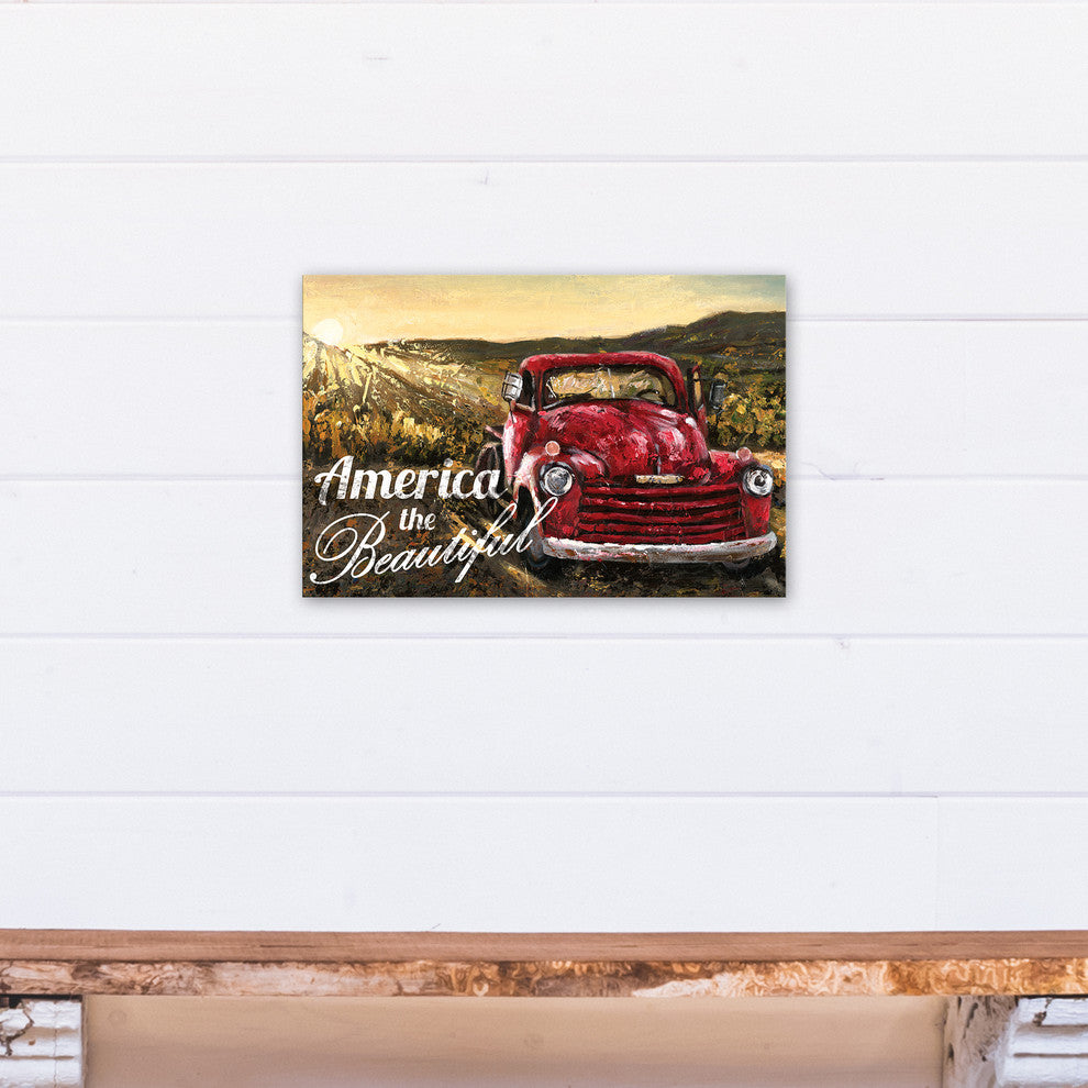 America the Beautiful 12x18 Canvas Wall Art