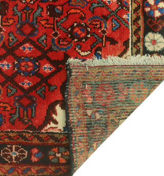 Fine Vintage Distressed Beldan Red/Charcoal Runner, 3'7x13'5