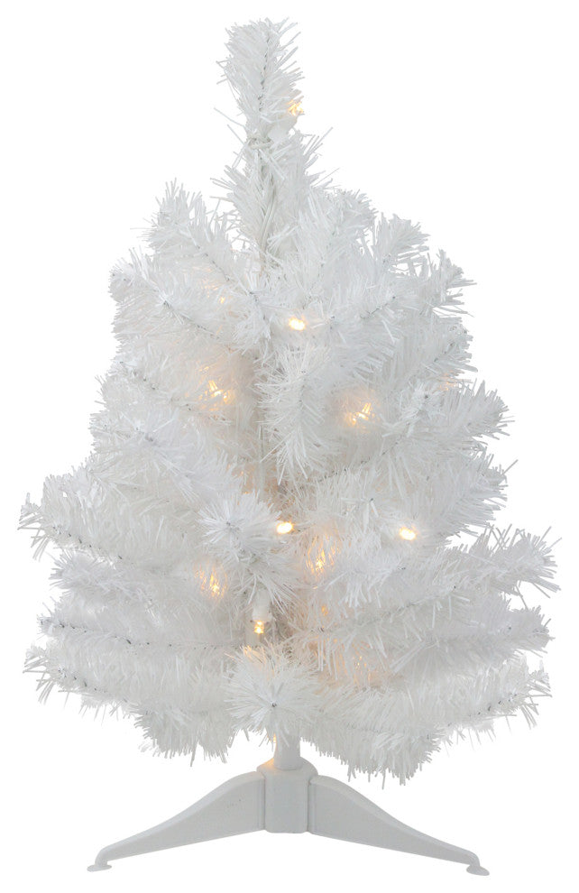 1.5' Pre-Lit Frosted Artificial Christmas Tree Clear LED Lights