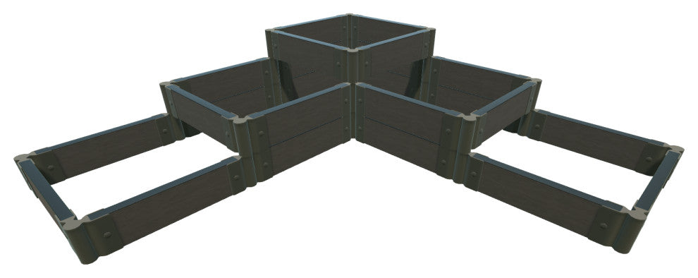 Weathered Wood 'Yosemite Falls' 6'x6'x22" Raised Garden Bed, Tri Level Water