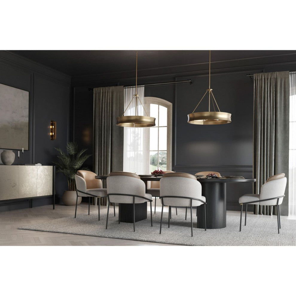 Lusail Collection Soft Gold Luxe Industrial Chandelier, 5-Light