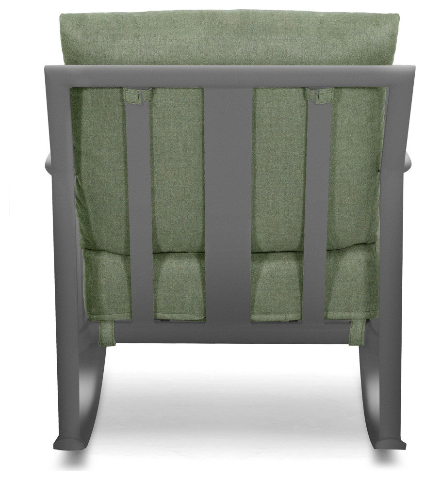 Aspen Cushion Rocking Lounge Chair, Weathered Teak