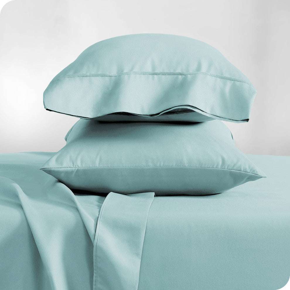 Bare Home Microfiber Pillowcases - Set of 2, Light Blue, King