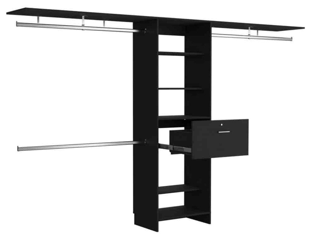 Closet System Ashland, Bedroom, Black