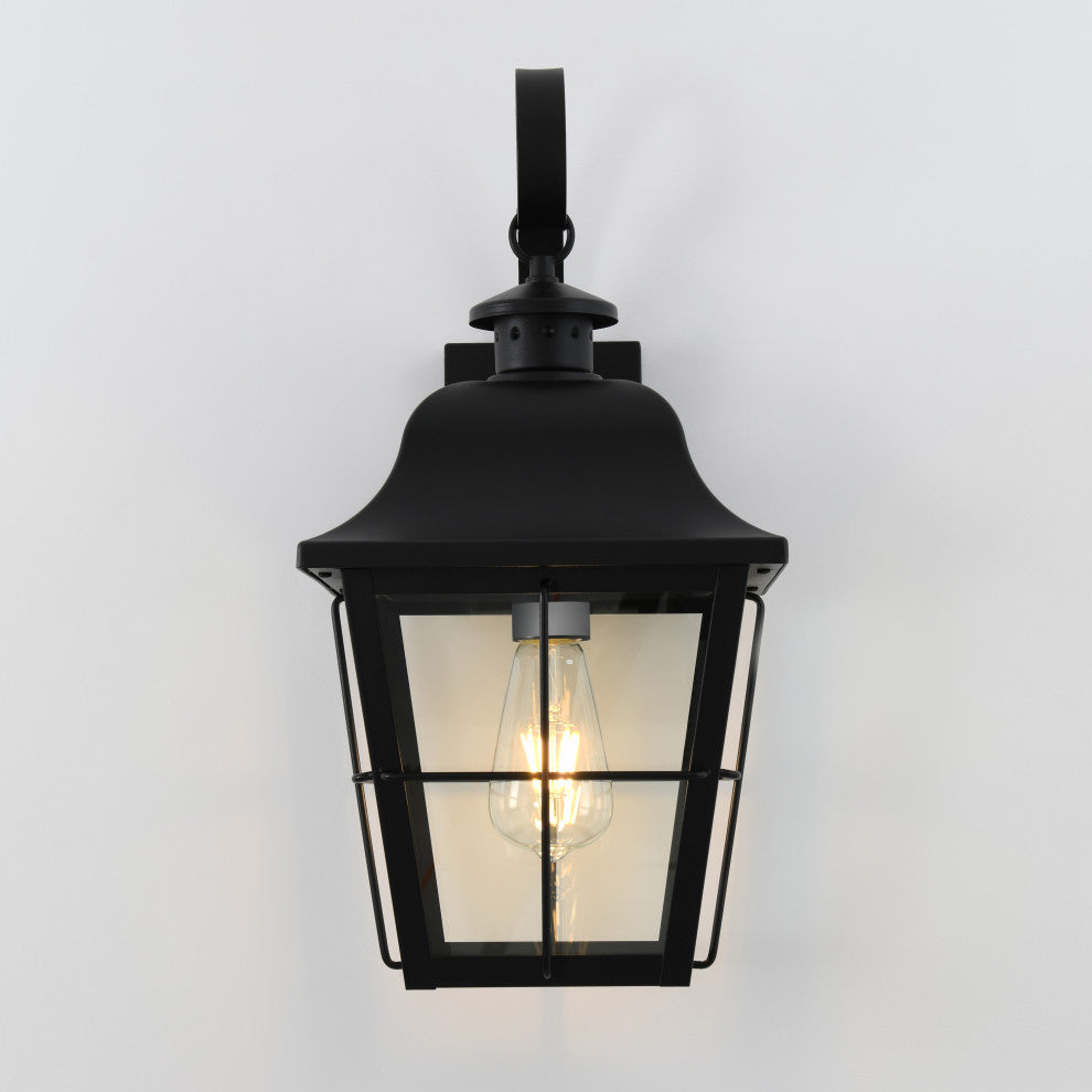 Jatoba Coastal Outdoor Wall Lantern, Black