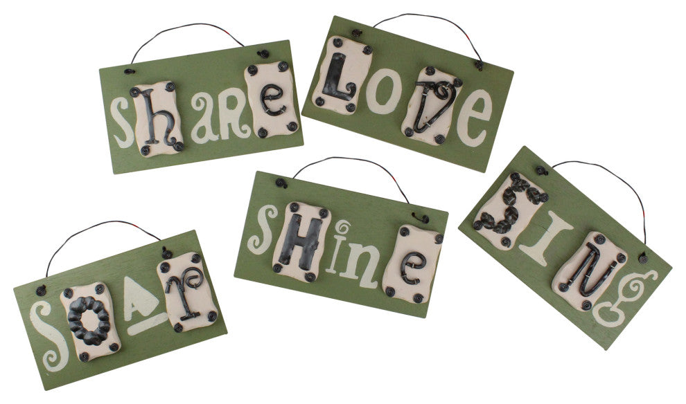 Set of 5 Better Homes and Gardens Inspirational Home Wall Plaques #23582