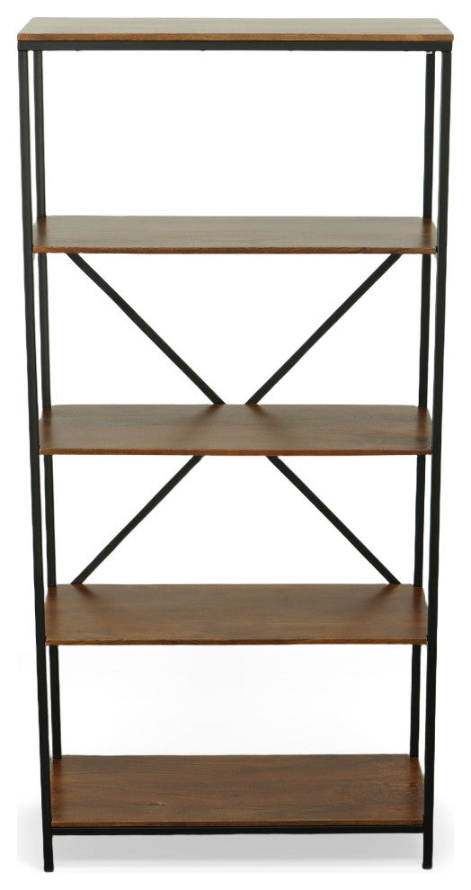 Tall Brayden Bookcase, Chestnut/Black