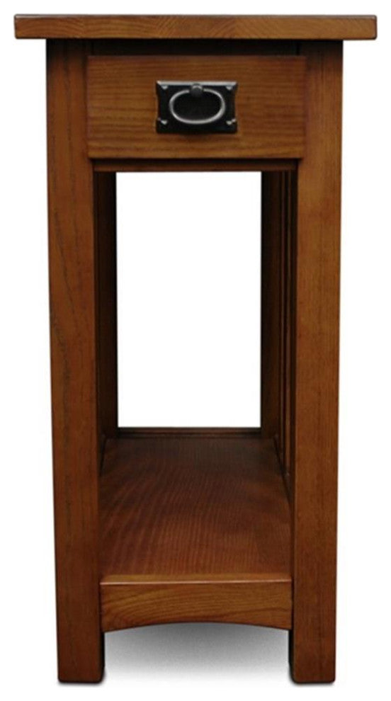 Leick Furniture Mission Wood End Table in Medium Oak Brown