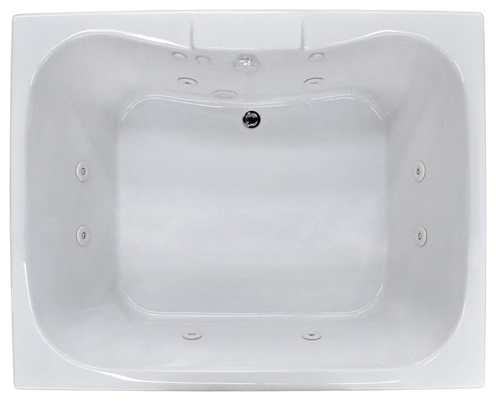 Veronesse 48 x 60 Rect. Whirlpool Drop-In Bathtub - Center Drain - Left Pump