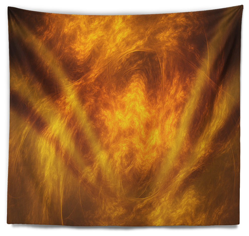 Brown Fractal Abstract Pattern Abstract Wall Tapestry, 60"x50"