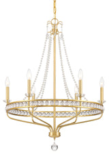 Crystorama Lighting Group SEV-1806 Seville 6 Light 28"W Beaded - Aged Brass