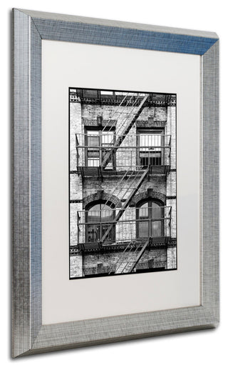 Philippe Hugonnard 'Fire Escape Manhattan', Silver Frame, White Mat, 14x11