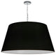 1 Light Brynn X-Large Pendant, Black Shade, Polished Chrome