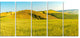 "Tuscany Wheat Field on Sunny Day" Landscape Print Wall Art, 5 Panels, 60"x28"