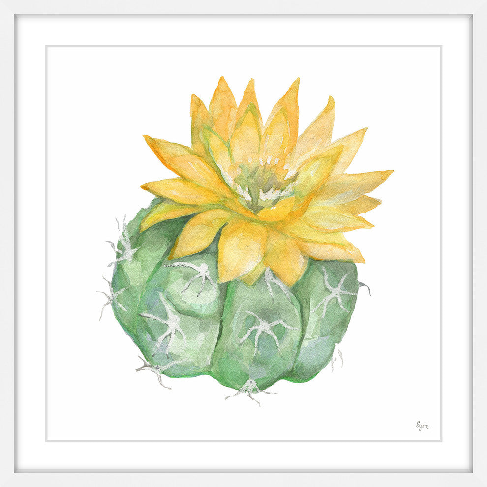 "Cacti Jaune" Framed Painting Print, 18"x18"