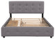Queen Wood Frame Platform Bed with Drawers and Twin XL Trundle, Grey, Queen