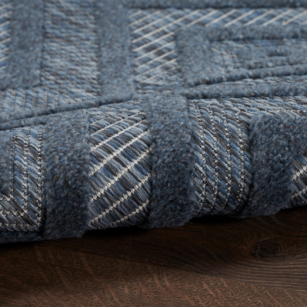 Nourison Versatile 5' x 7' Navy Blue Modern Area Rug