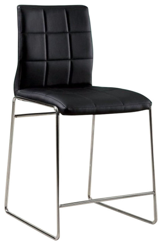 Benzara Kona II Contemporary Counter Height Chairs, Set of 2, Black
