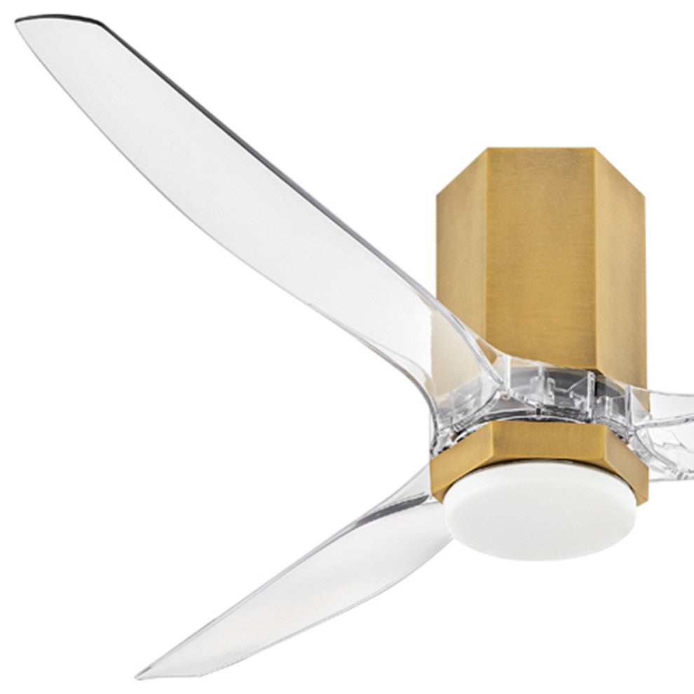 Hinkley Facet LED Ceiling Fan, Heritage Brass, 52"