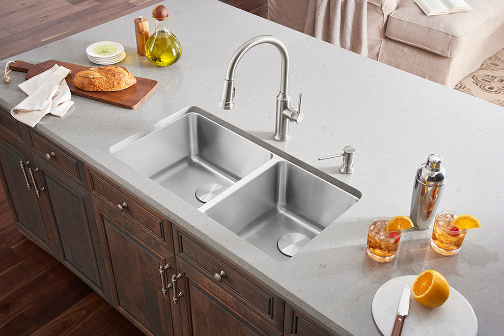 Blanco 442769 Formera 33"x18" Double Bowl Kitchen Sink, Stainless Steel