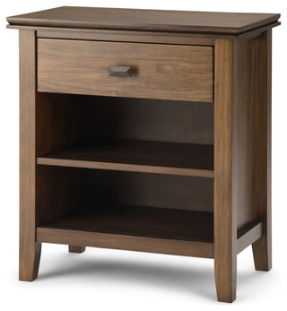 Artisan Solid Wood Bedside Table in Rustic Natural Aged Brown