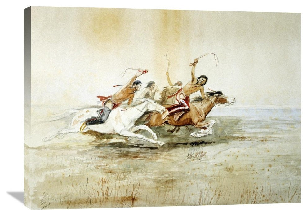 "Indian Horse Race No" Artwork, 36" x 26"